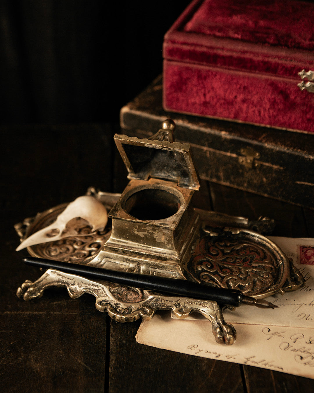 Brass Inkwell
