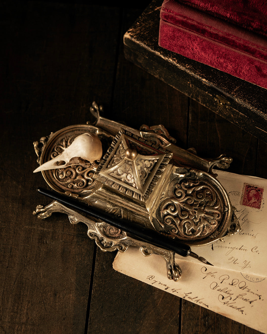 Brass Inkwell