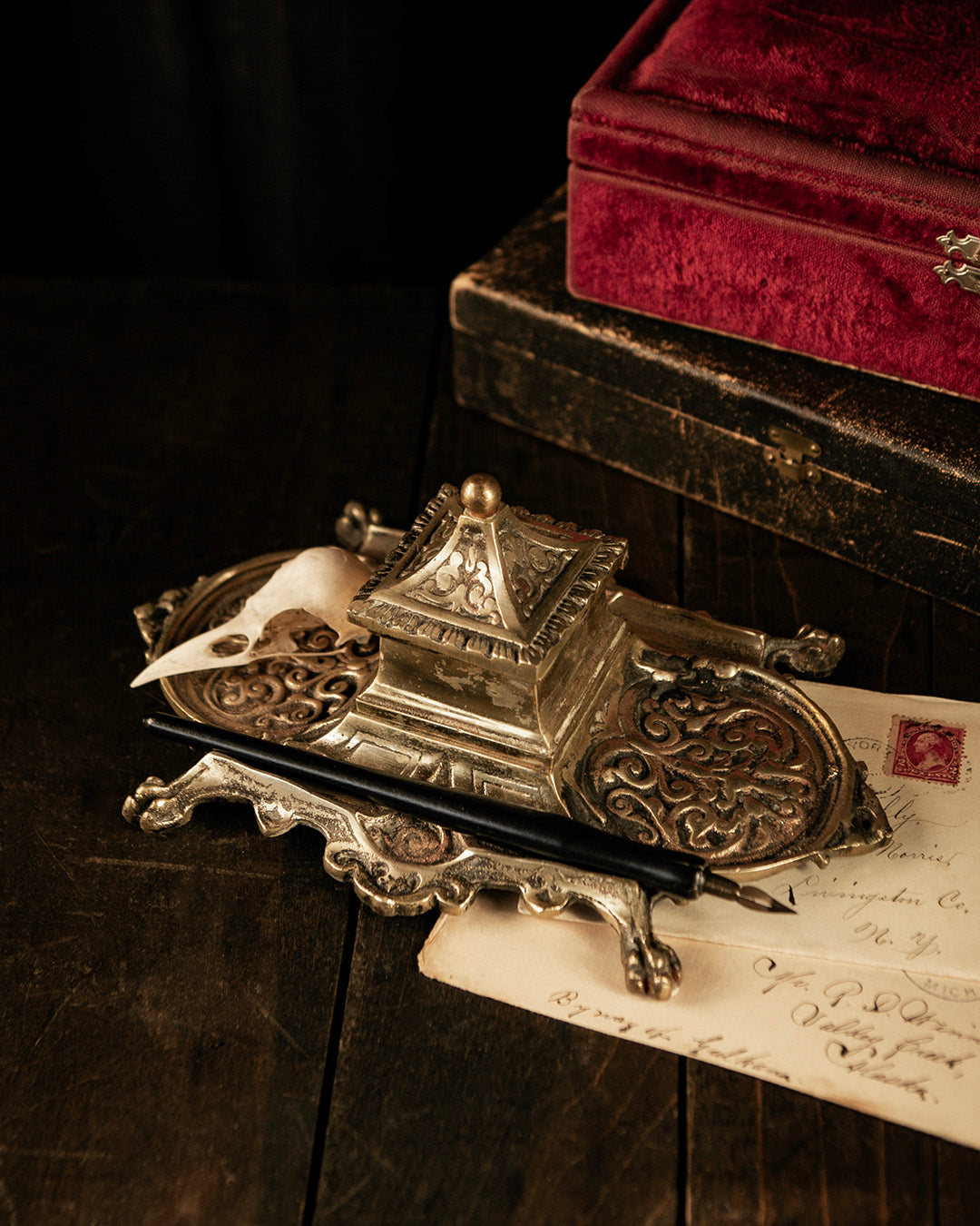 Brass Inkwell