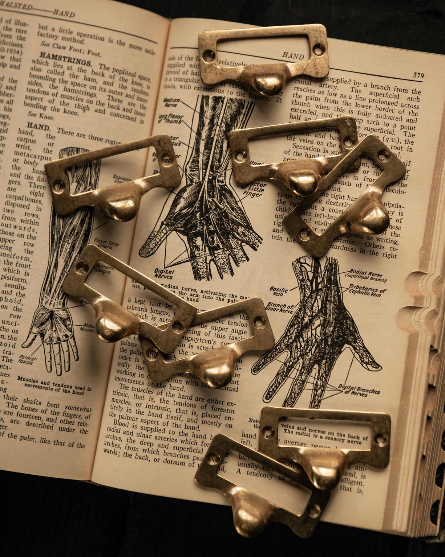 Vintage Label Holder Drawer Pulls