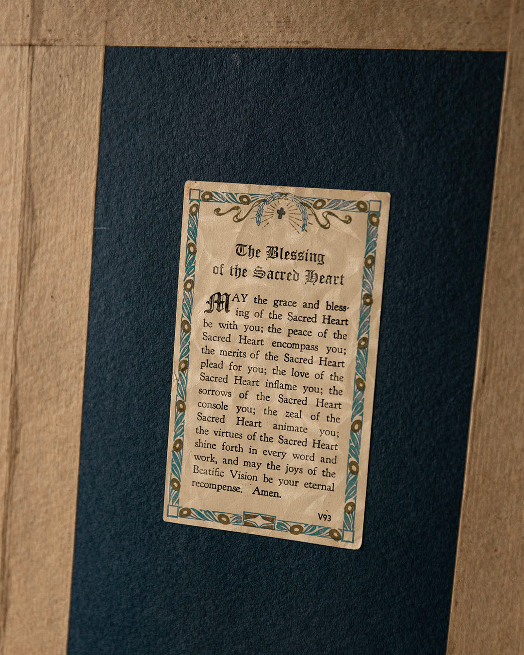 Antique Sacred Heart Painting