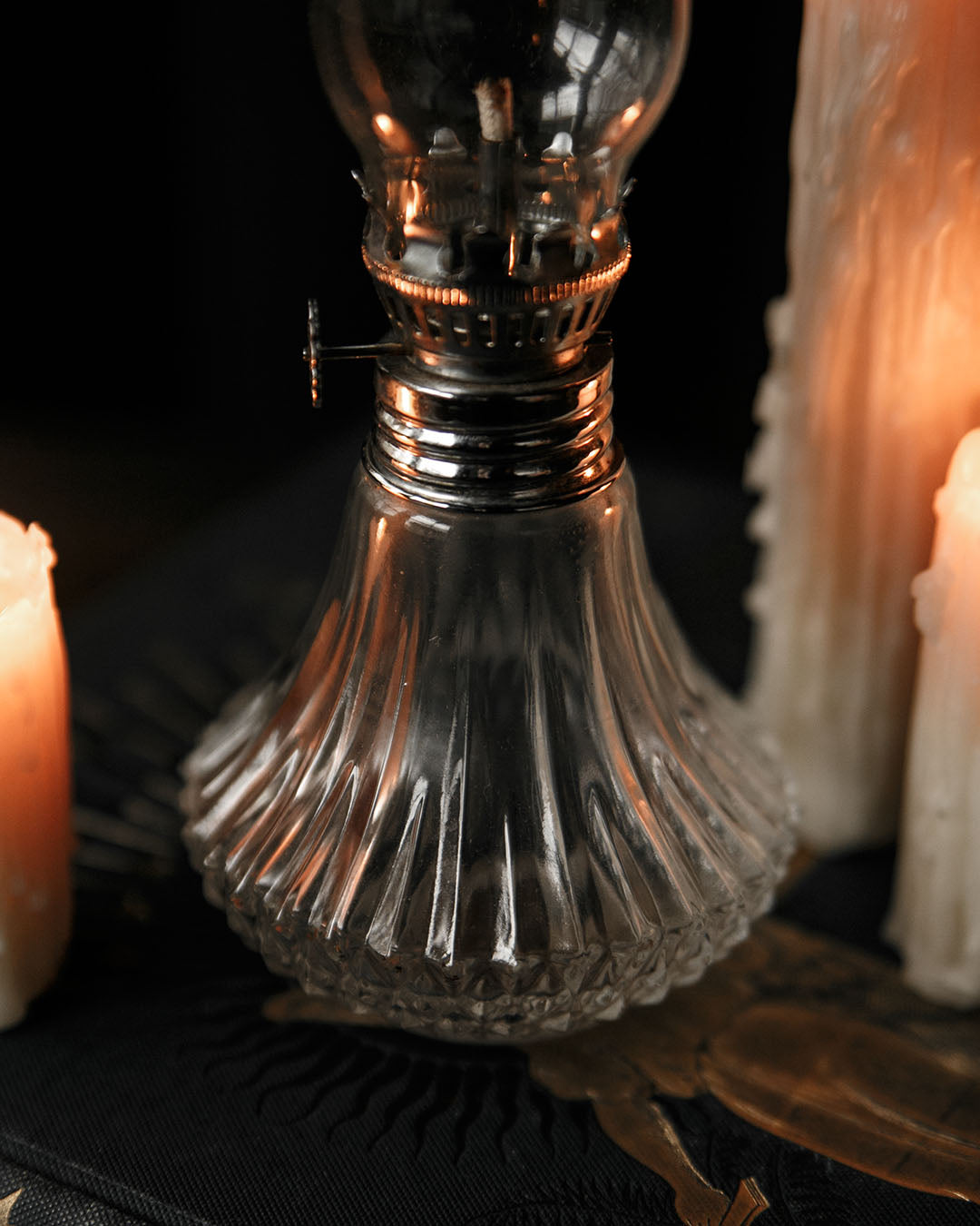Vintage Glass Oil Lamp