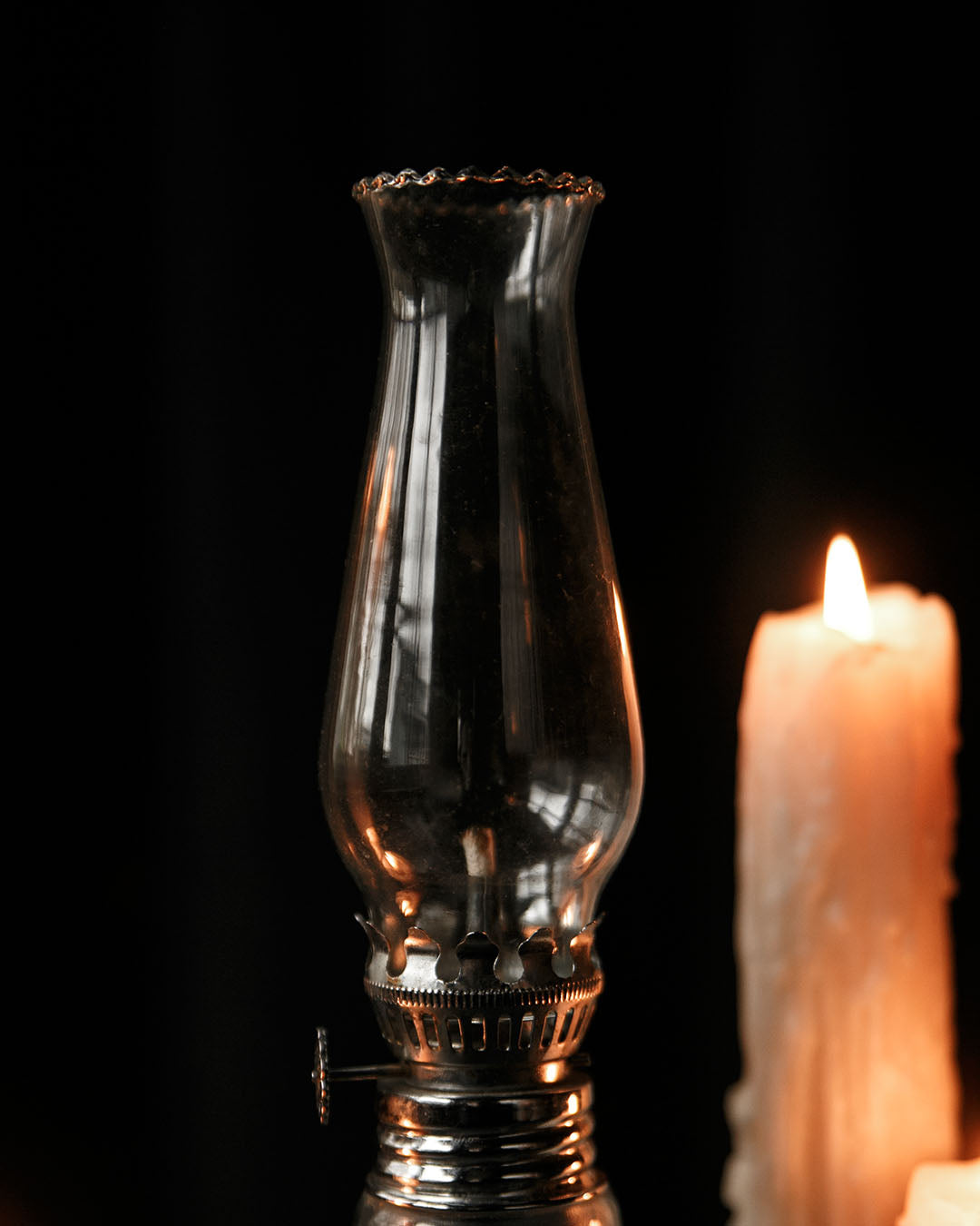 Vintage Glass Oil Lamp