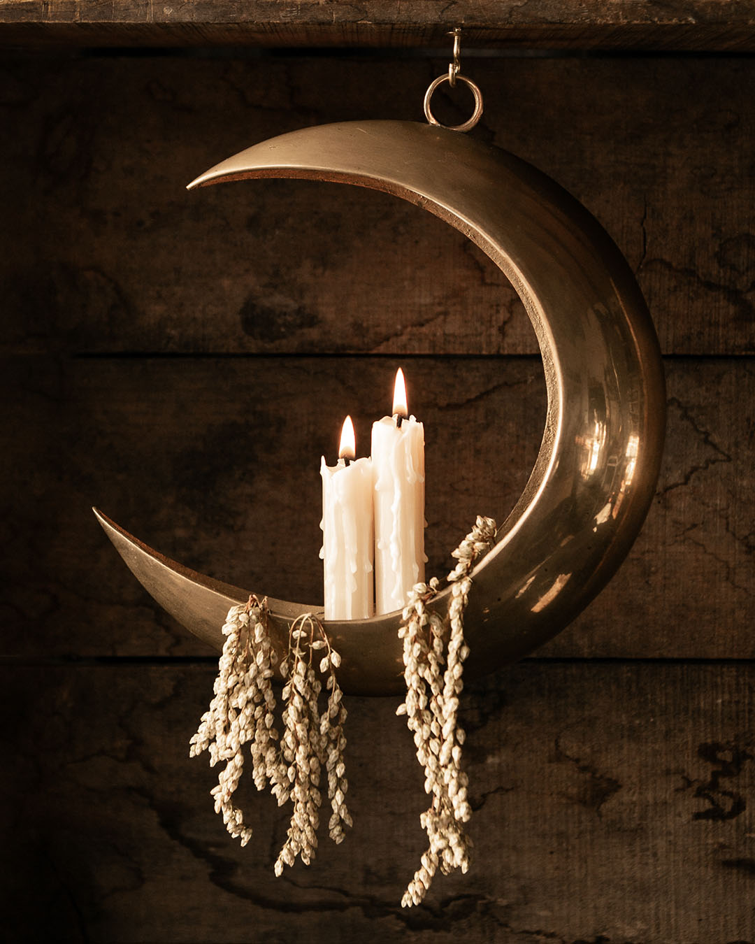 Vintage Brass Moon Hanger