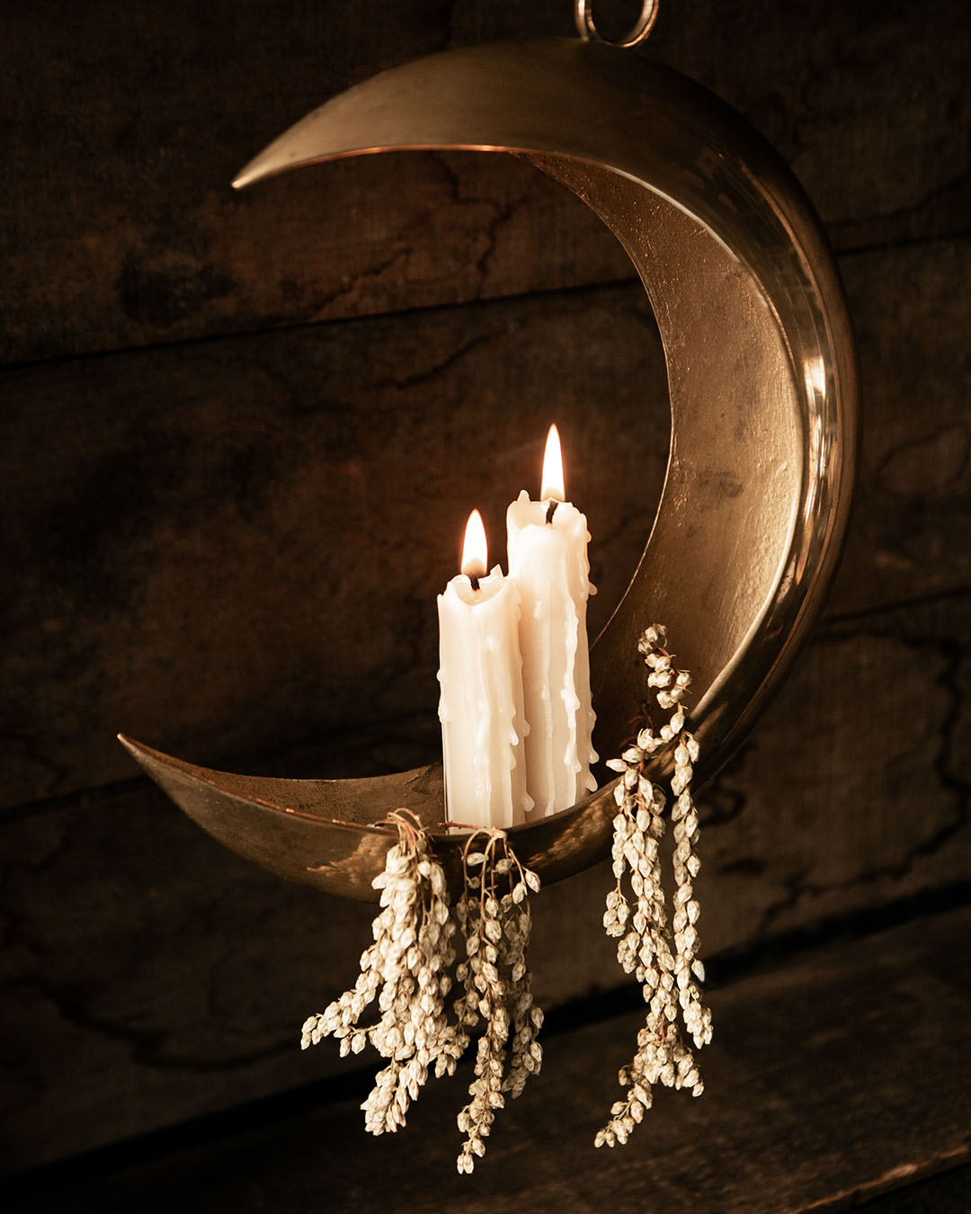 Vintage Brass Moon Hanger
