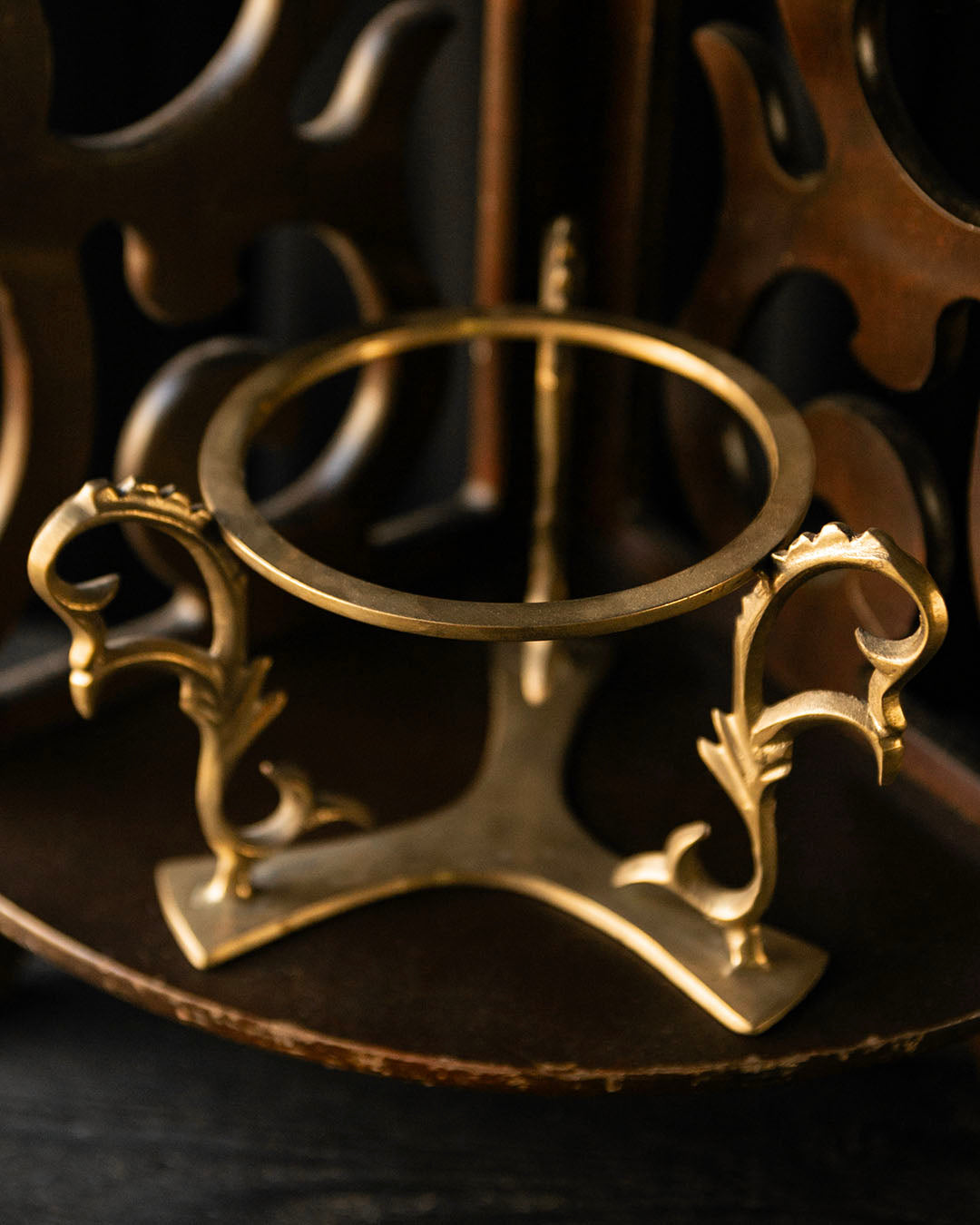 Brass Crystal Ball Holder