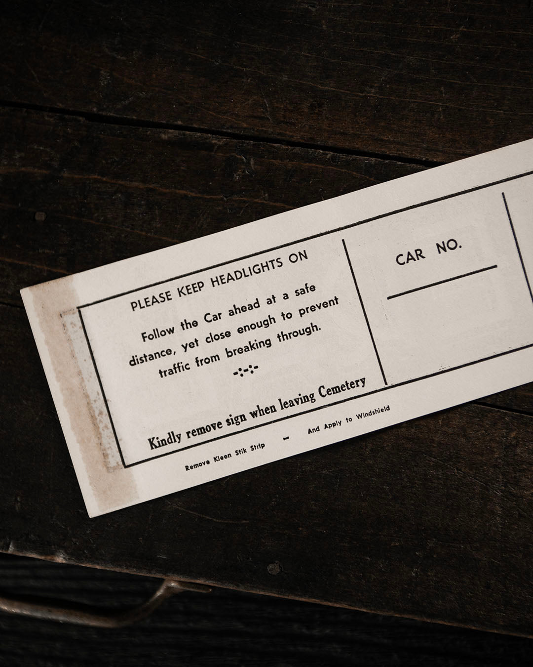 Vintage Funeral Car Sticker