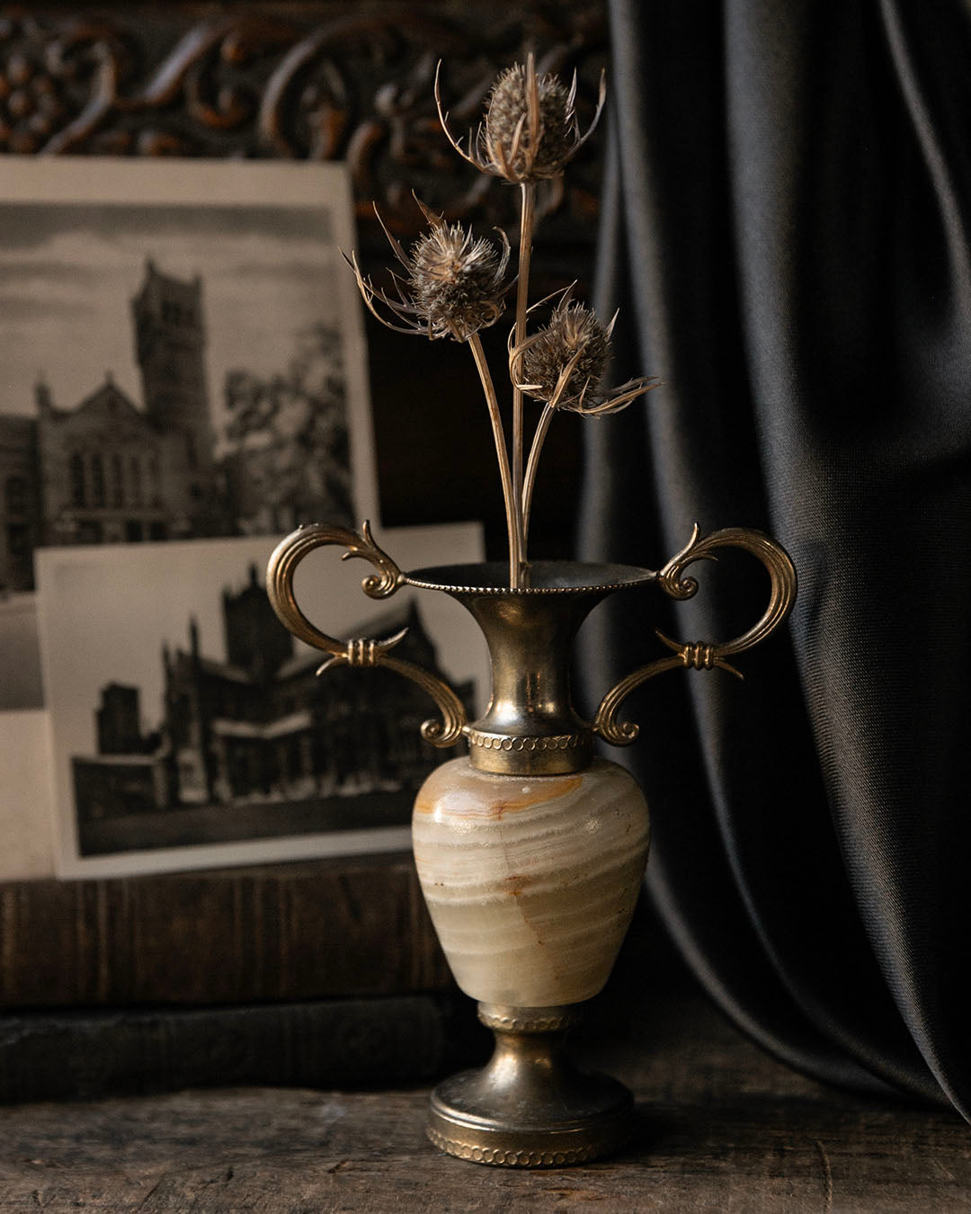 Onyx & Brass Vase