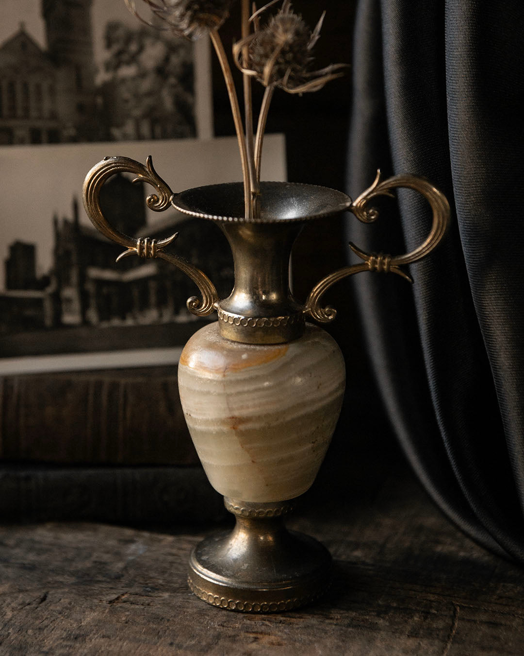 Onyx & Brass Vase