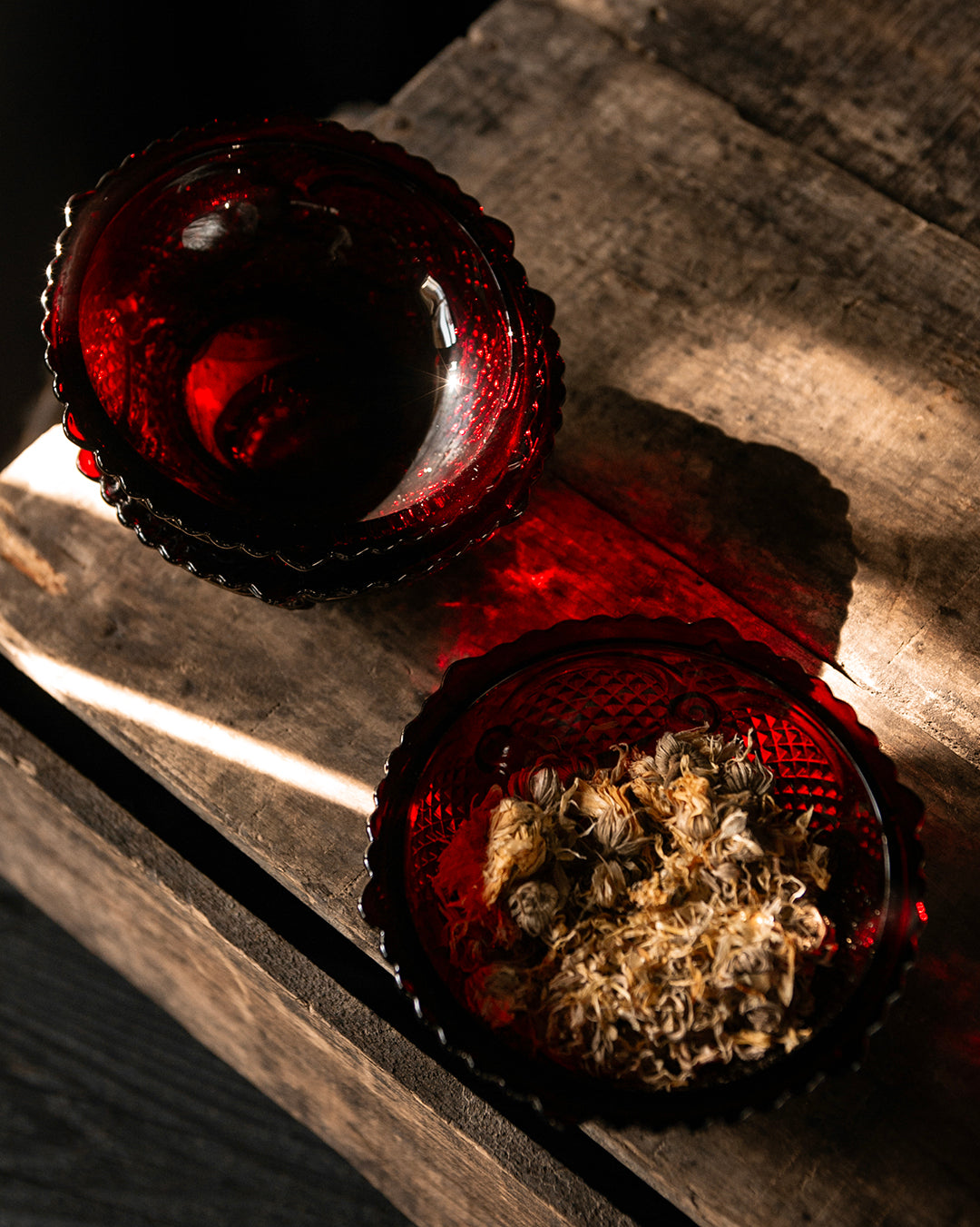 Red Glass Dishes