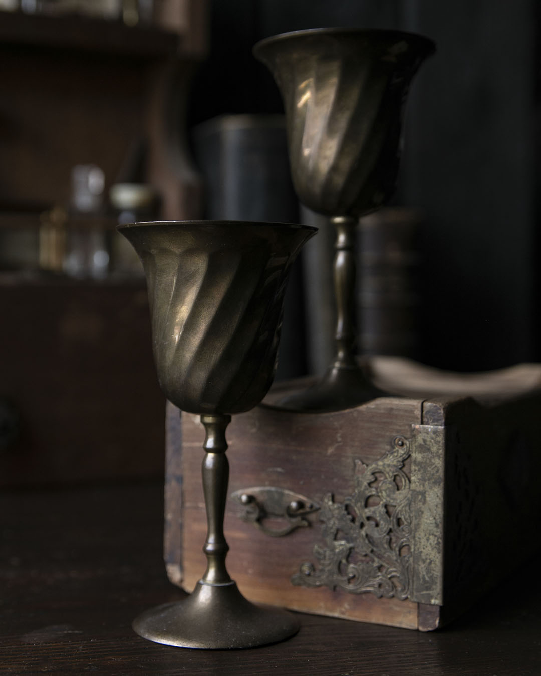 Vintage Brass Goblets