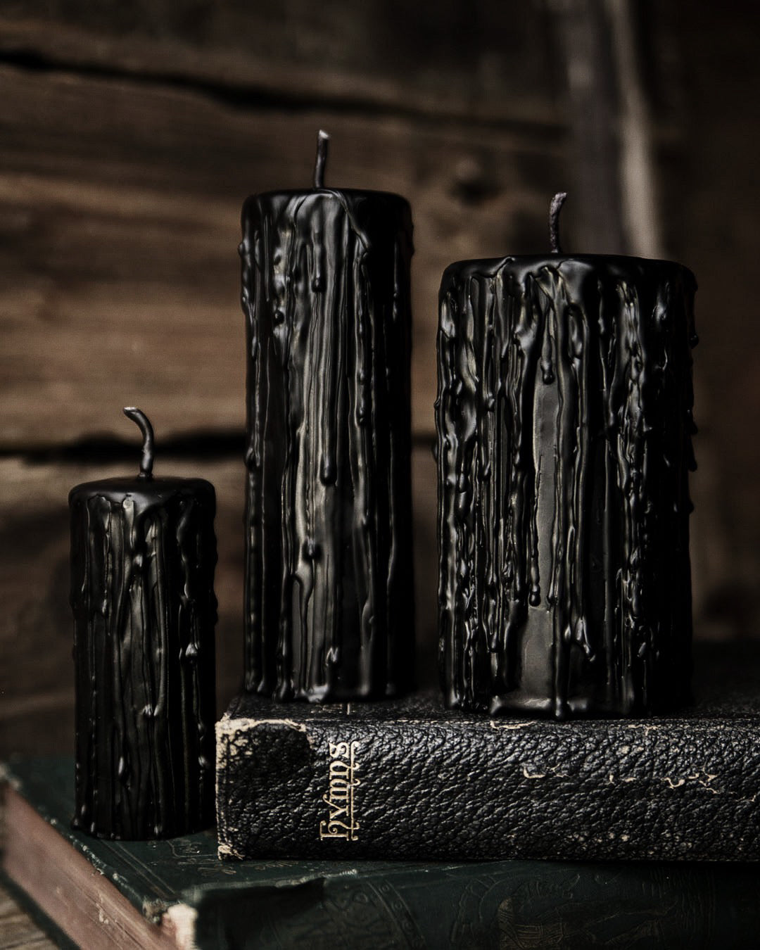 Black Beeswax Pillar Candle