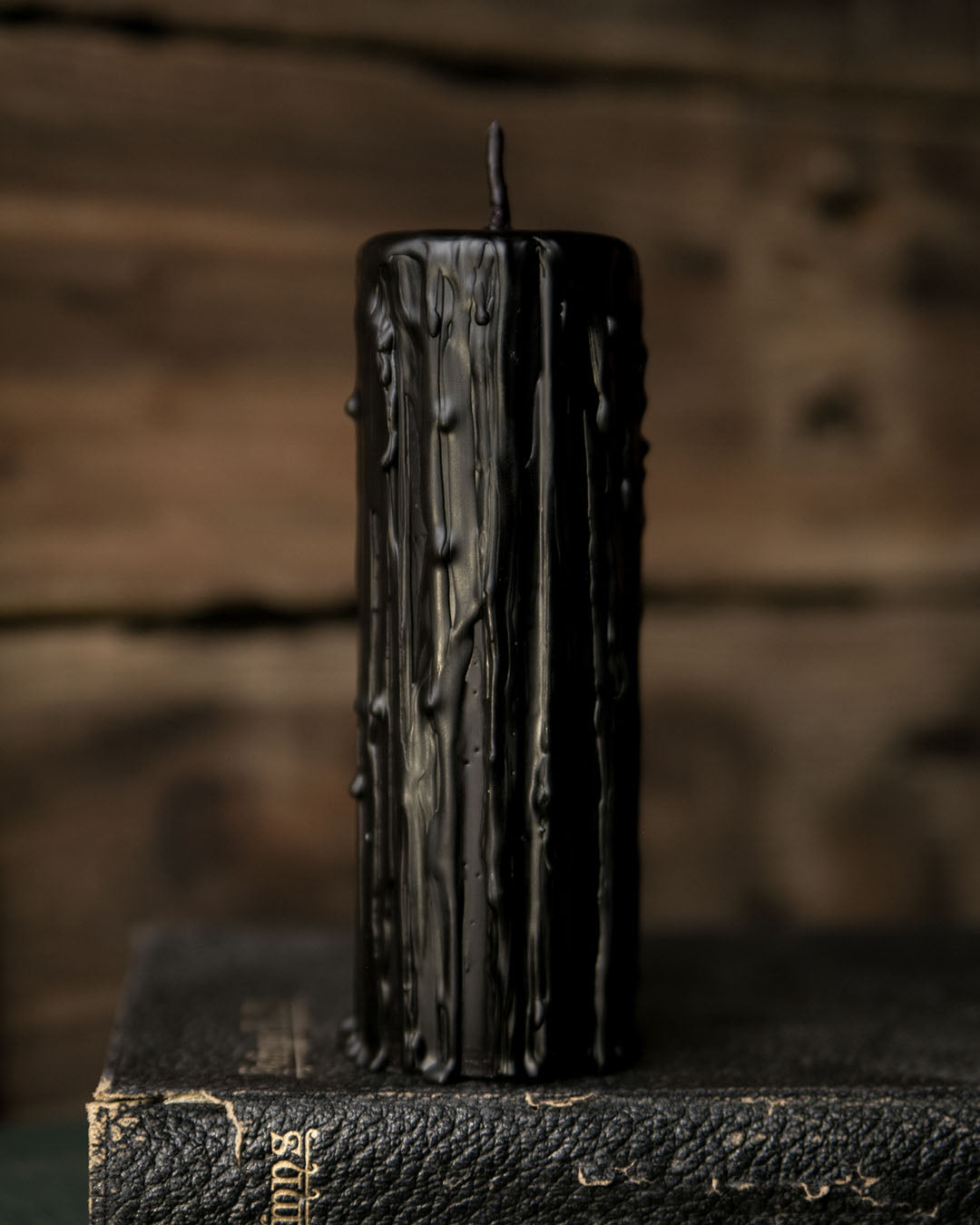 Black Beeswax Pillar Candle