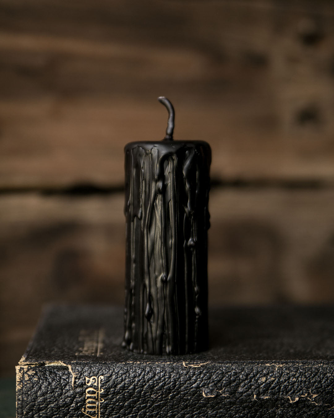 Black Beeswax Pillar Candle