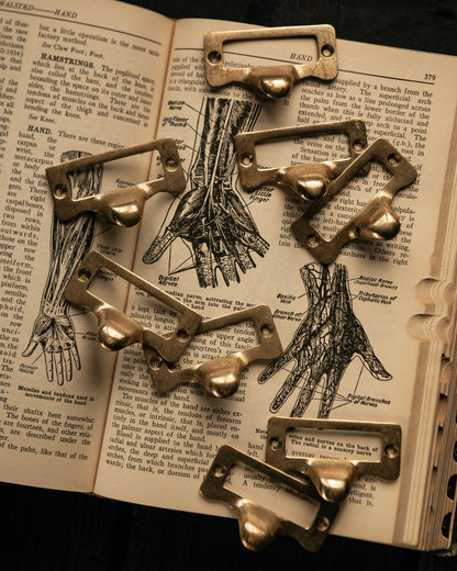 Vintage Label Holder Drawer Pulls