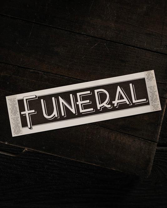 Vintage Funeral Car Sticker