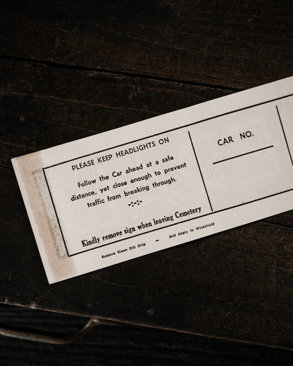 Vintage Funeral Car Sticker