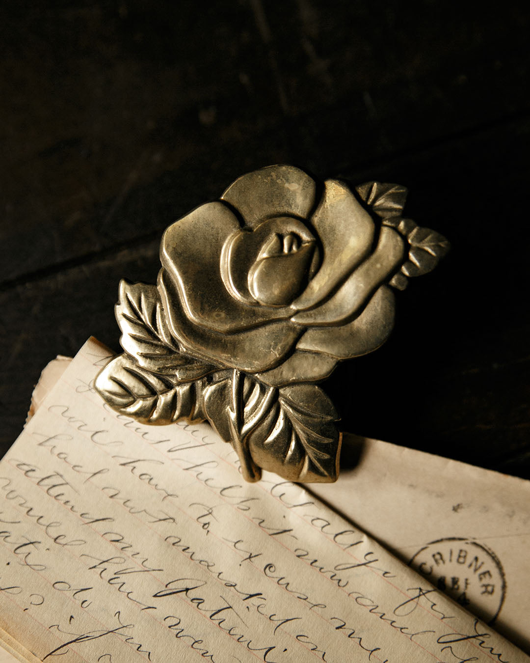 Brass Flower Clip