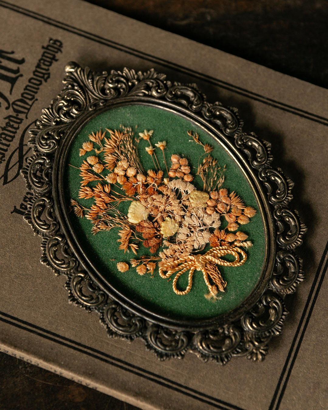 Pressed Flowers in Vintage Frame