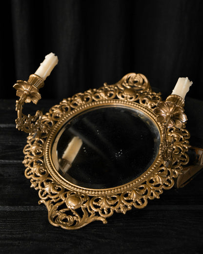 Ornate Mirror & Candle Sconces