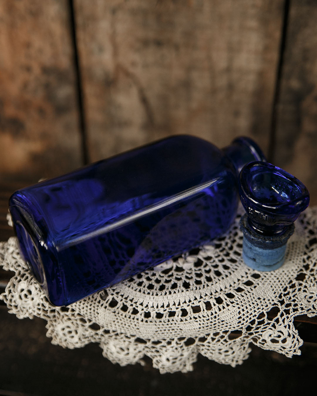 Cobalt Bottle with Eye Wash