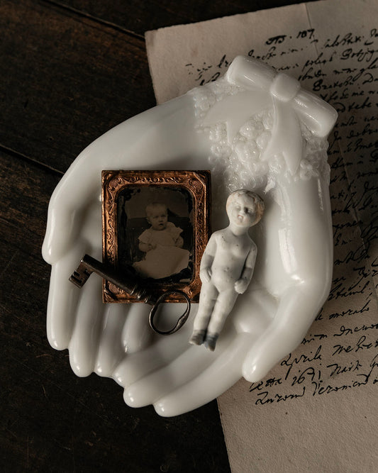 Milk Glass Hand Dish