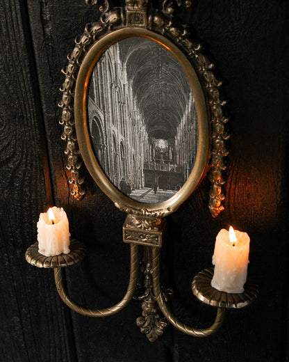 Ornate Frame & Candle Sconces