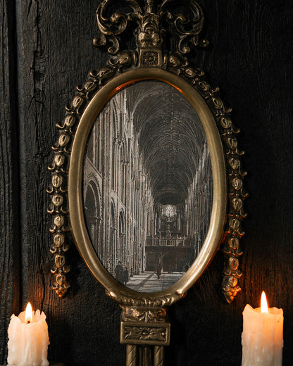 Ornate Frame & Candle Sconces