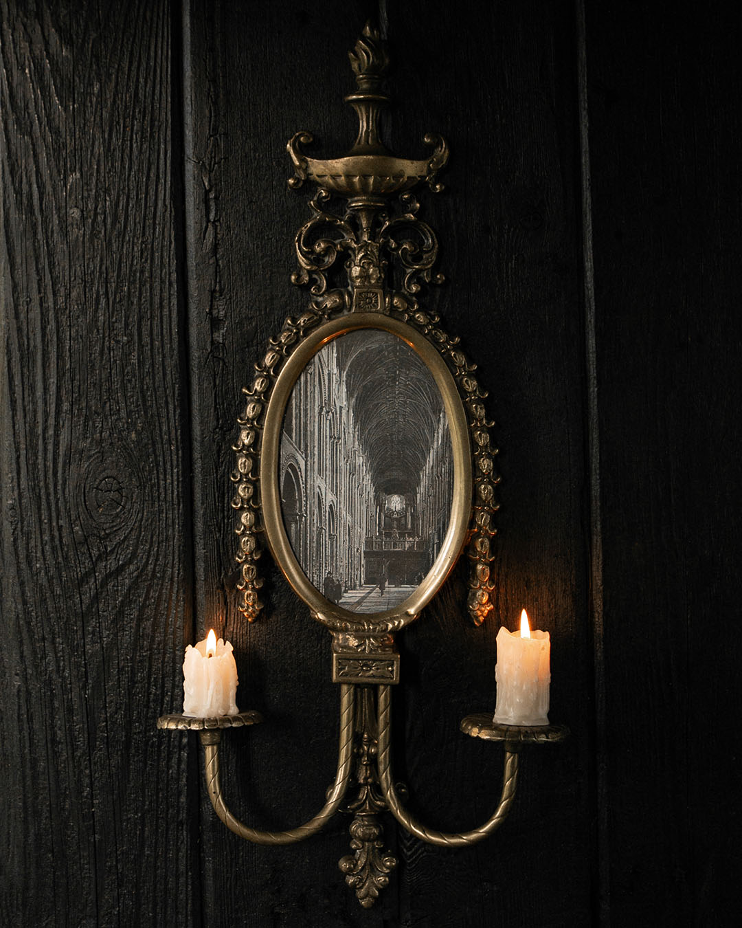 Ornate Frame & Candle Sconces