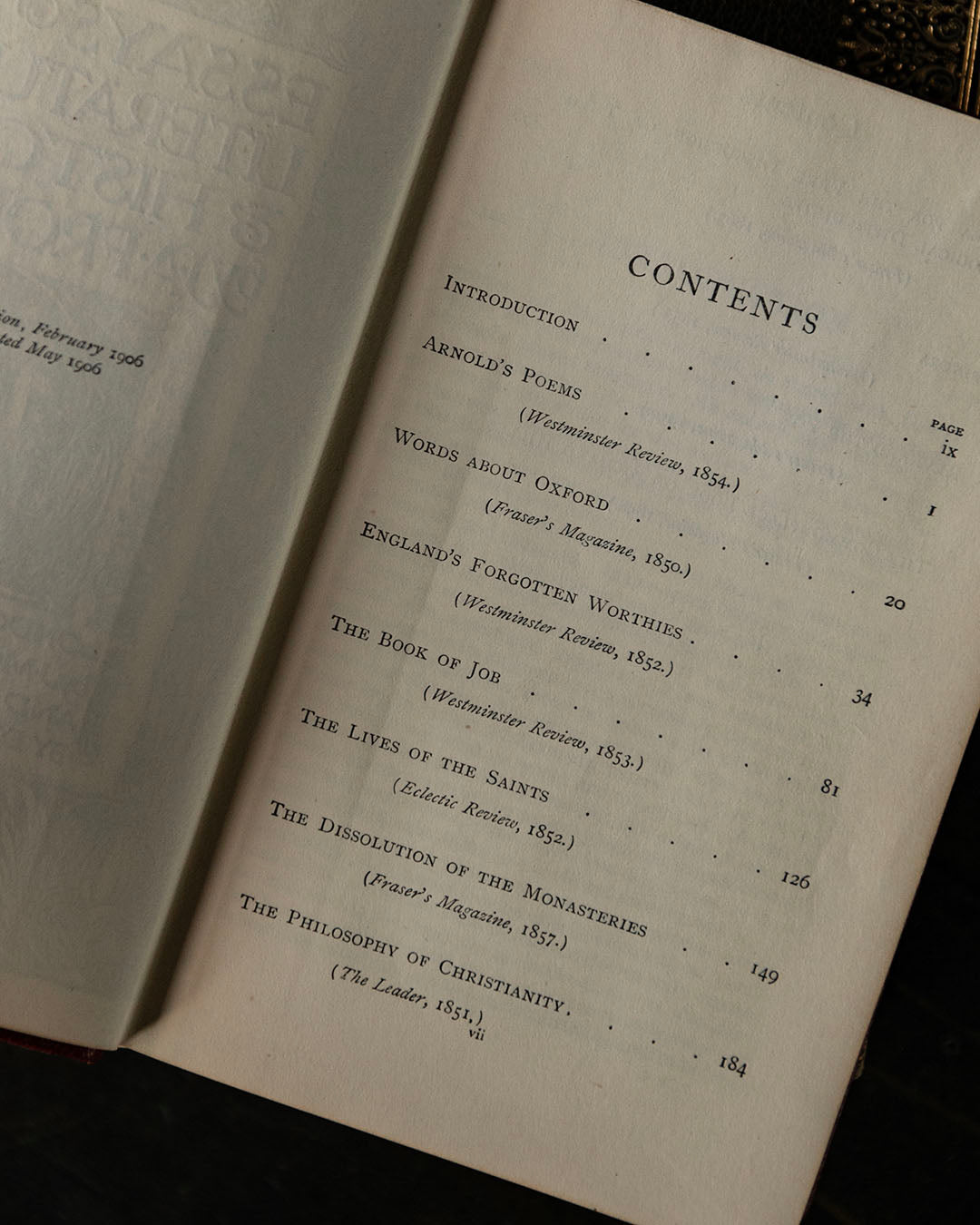 Essays in Literature & History