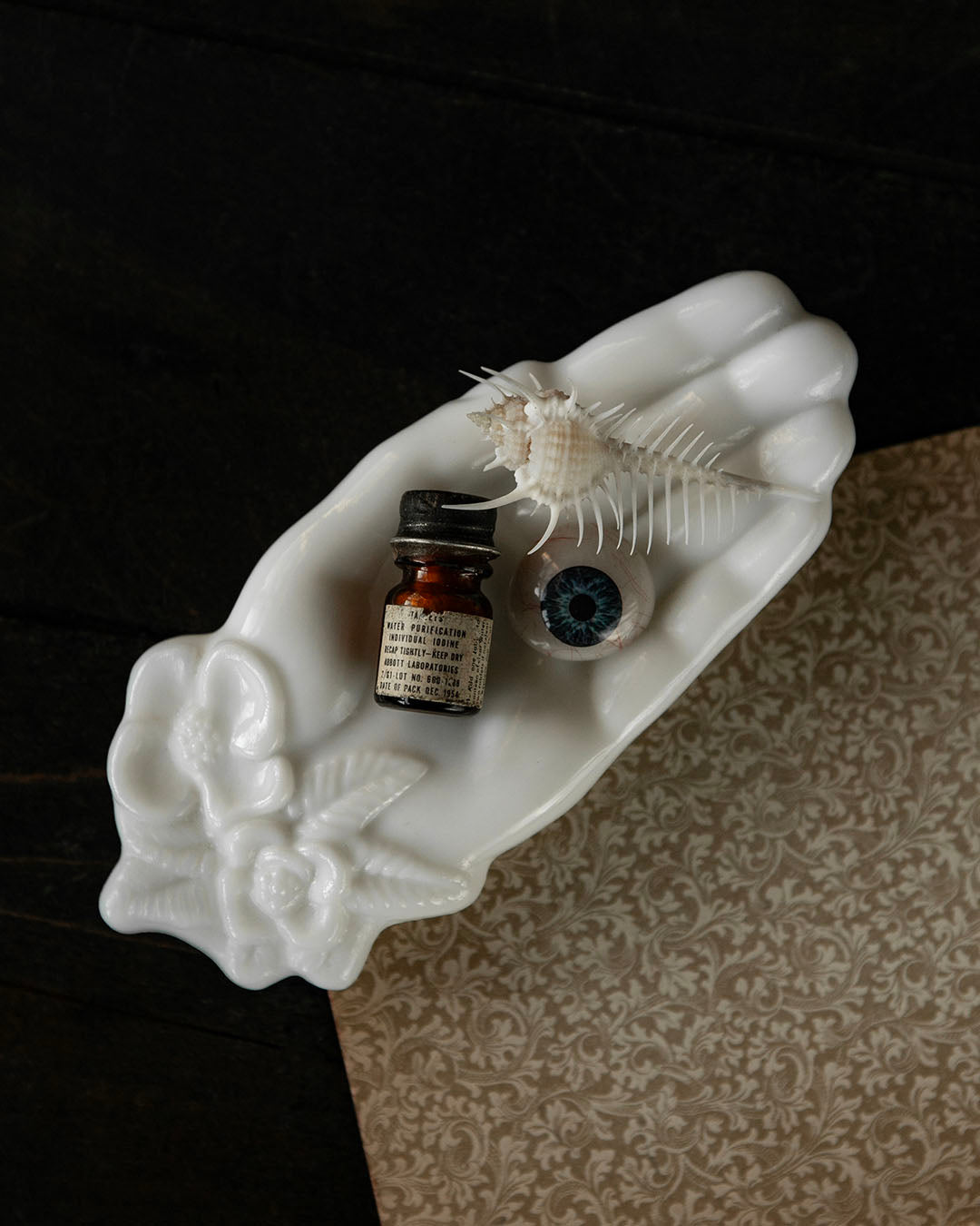 Milk Glass Hand Dish