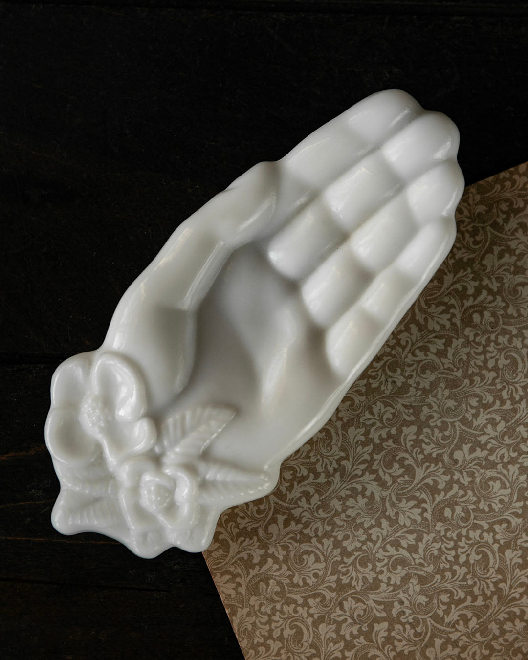 Milk Glass Hand Dish