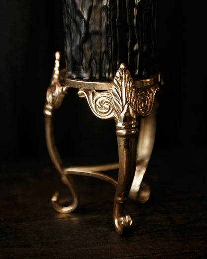 Brass Crystal Ball/Candle Stand