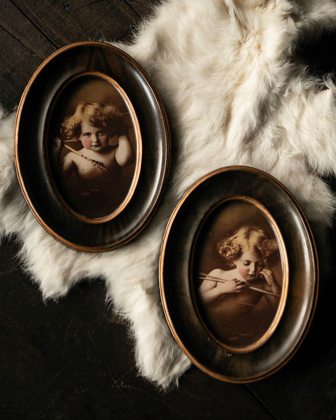 Pair of Framed Cherubs